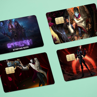 Khada Jhin LOL Diy Credit Debit Card Sticker Party Sticker Decoration Waterproof Small Chip Card Skin Sticker