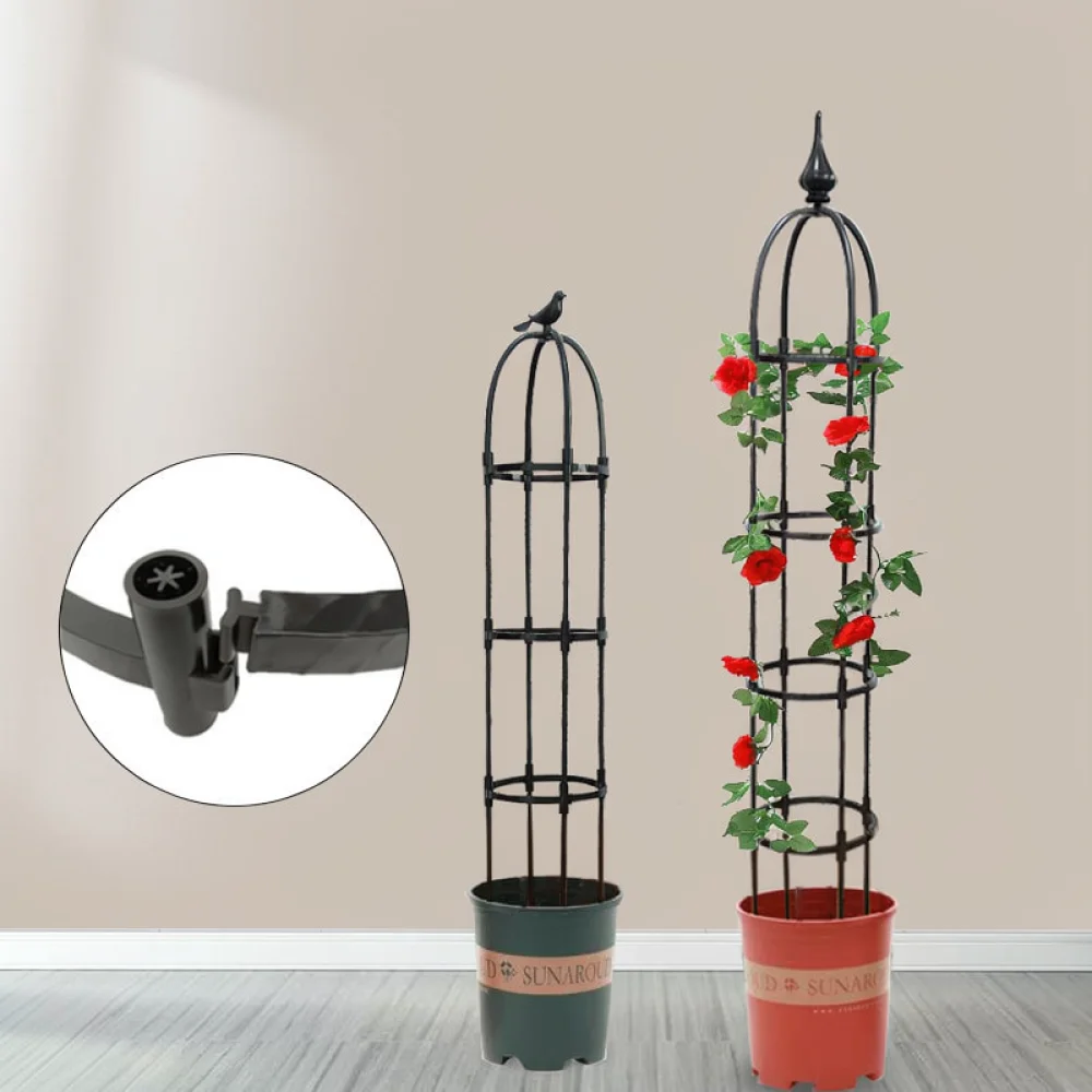 Vertical Plant Climbing Trellis Support For Rose Vine Pillar Frame Potted Flower Garden Balcony Decoration Holder