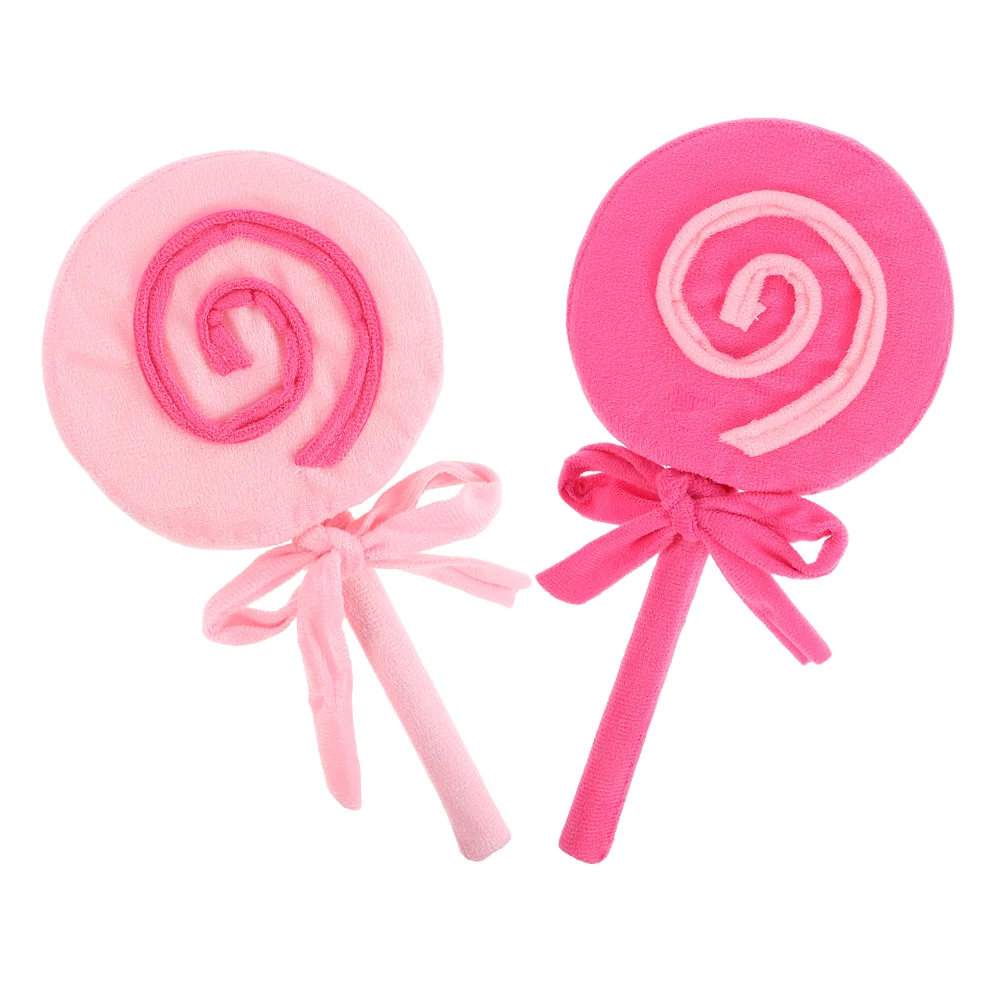 2 Pcs Simulated Lollipop Props Cake Giant Lollipops Decorations Large Candy Cloth Jumbo Shape Pillow