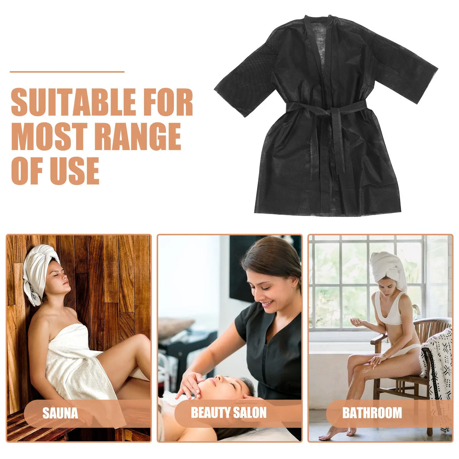 

10 шт. одноразовых халатов из нетканого материала, дышащие спа-халаты для женщин, банные халаты для салонов, халаты для сауны, юбки-халаты для душа