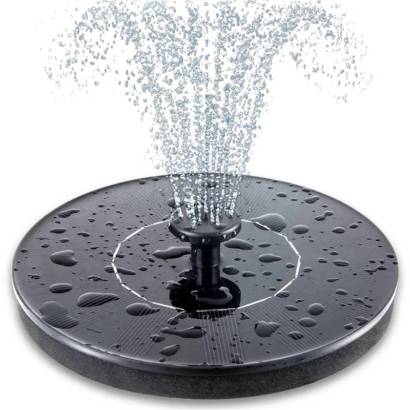 

3.5W Solar Powered Bird Bath Fountain Pump, Free Standing With 6 Nozzle Options For Gardens-AT64