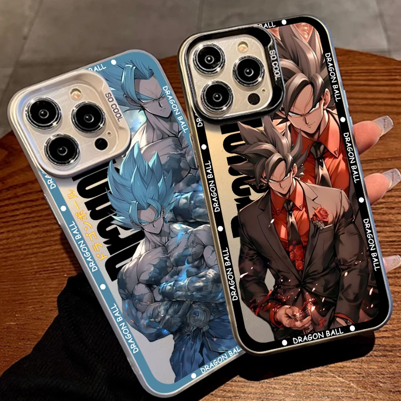 

Japanese D-D-Dragon Ball Cool For Apple iPhone 15 14 13 12 11 8 7 XS XR X Pro Max Plus Colorful Silver Back Phone Case