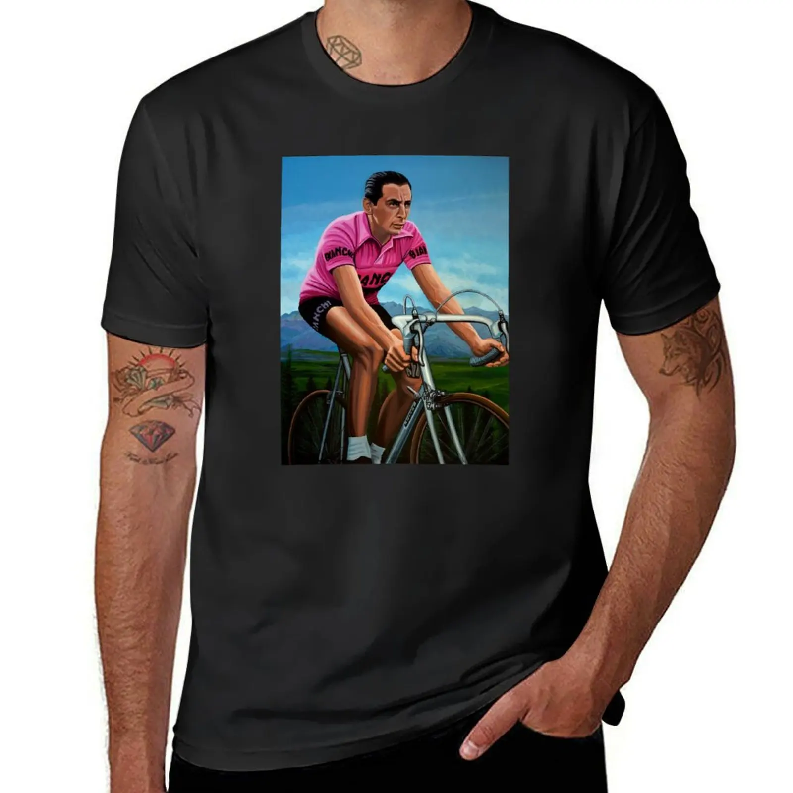 

Fausto Coppi Painting T-Shirt customs graphics for a boy mens vintage t shirts