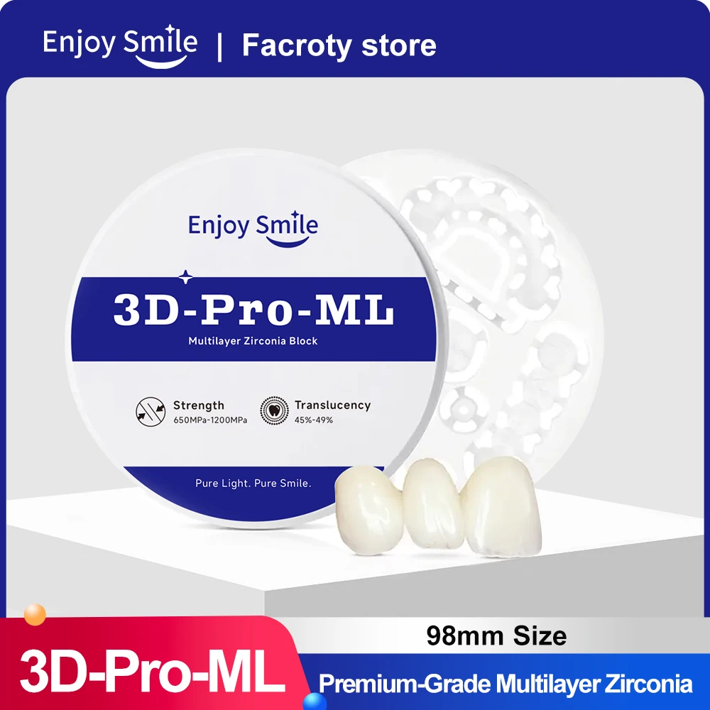 High Strength 3D CAD CAM Zirconia Block for Dental Crown Bridge Veneer Milling Restoration Premium Quality Zirconia Material