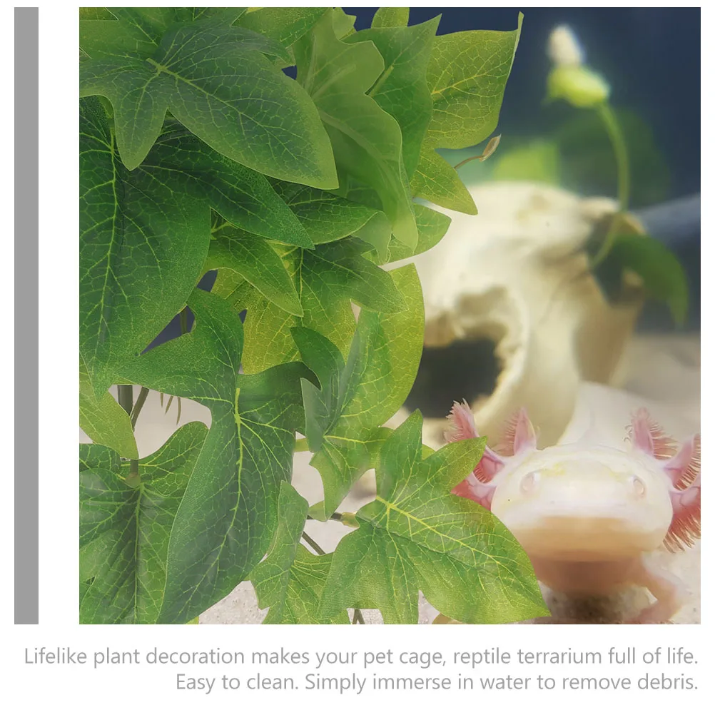 

Artificial Hanging Plants Reptile Tank Greenery Decoration Cup Suction Plastic Vines Foliage