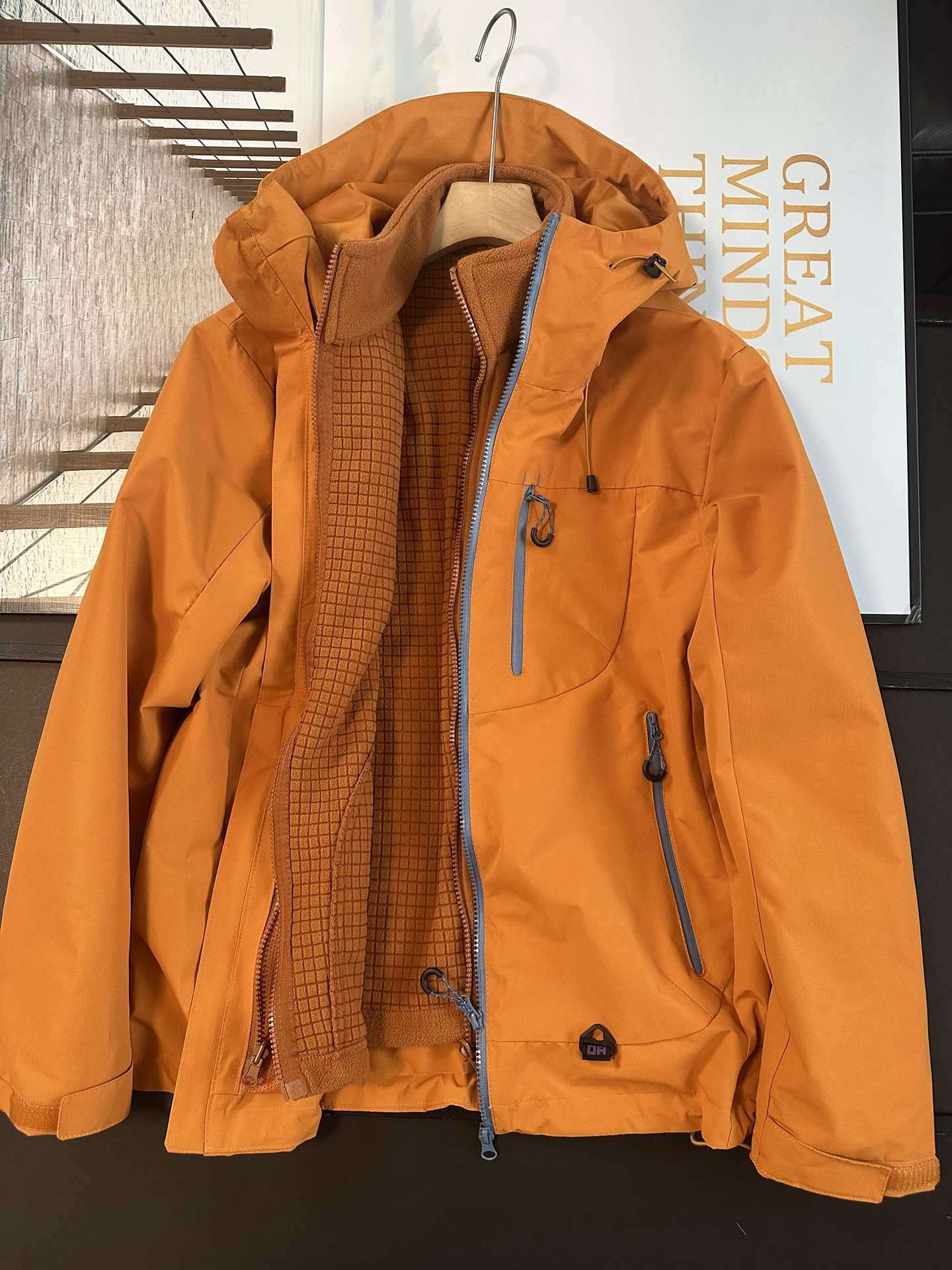 

Men's Three-in-One Fleece Lined Jacket Outdoor Cold Resistant Climbing Skiing Warmth Mountain Outdoor Winter Coat