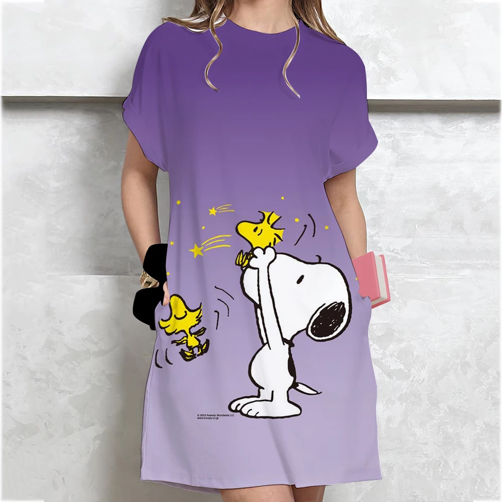 المرأة فضفاضة قصيرة الأكمام الصيف حجم كبير فستان سنوبي تي شيرت مطبوع نمط فساتين صغيرة الصيف فستان فضفاض غير رسمي Vestidos