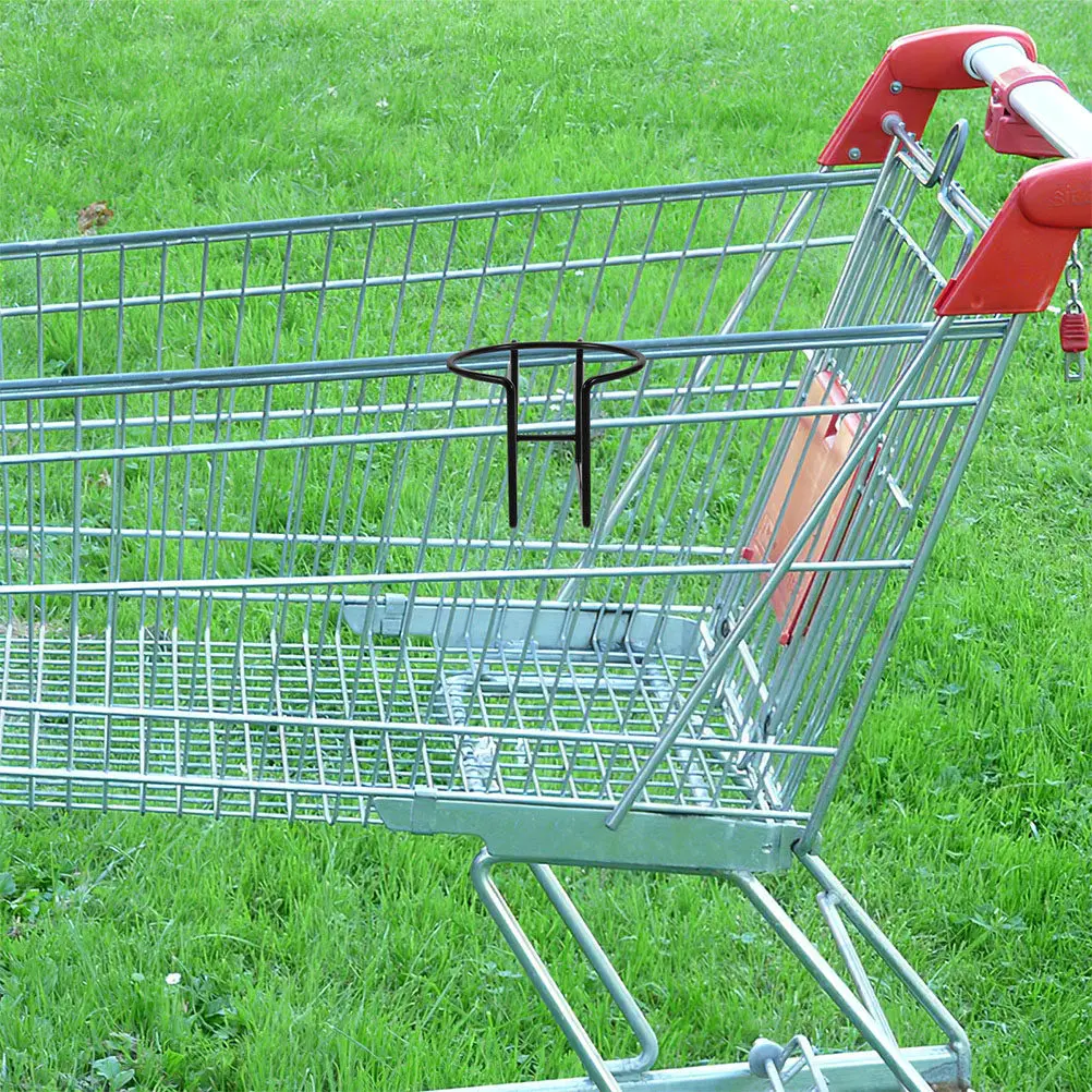 2Pcs Shopping Cart Cup Holder Portable Hanging Drink Organizer Reusable Universal Grocery Trolley Bottle Holder Attachment