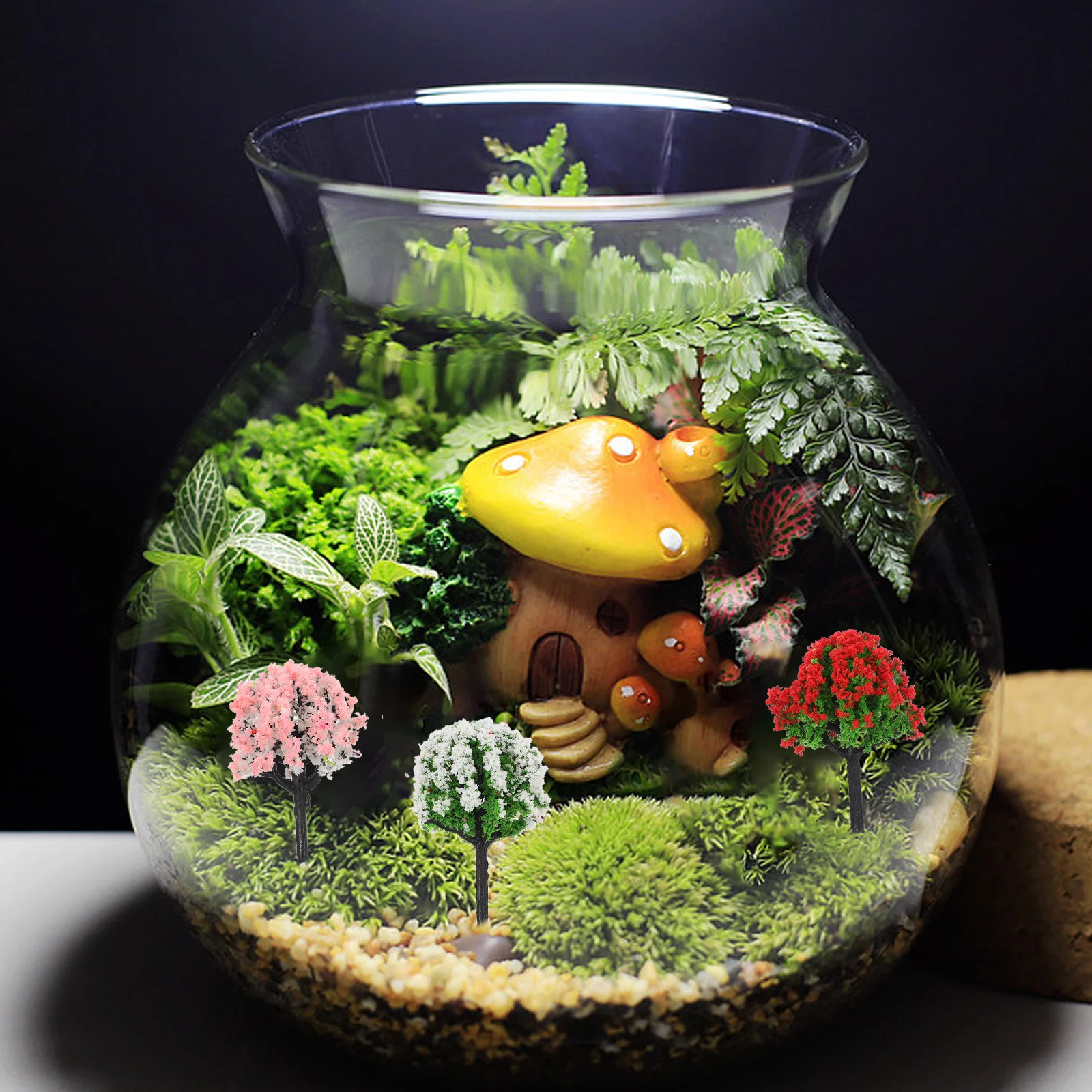 15 Modelos de Plantas Miniatura Árboles Paisaje Decoración Accesorios para Proyectos de Mesa de Arena Plástico Estudiante Mini Árboles