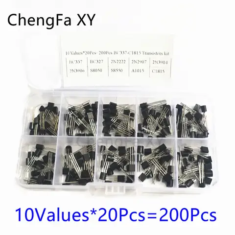 Transistor Kit BC327 BC337 2N2222 2N2907 2N3904 2N3906 S8050 S8550 A1015 C1815 PNP/NPN 10 Values TO-92 Transistors Set