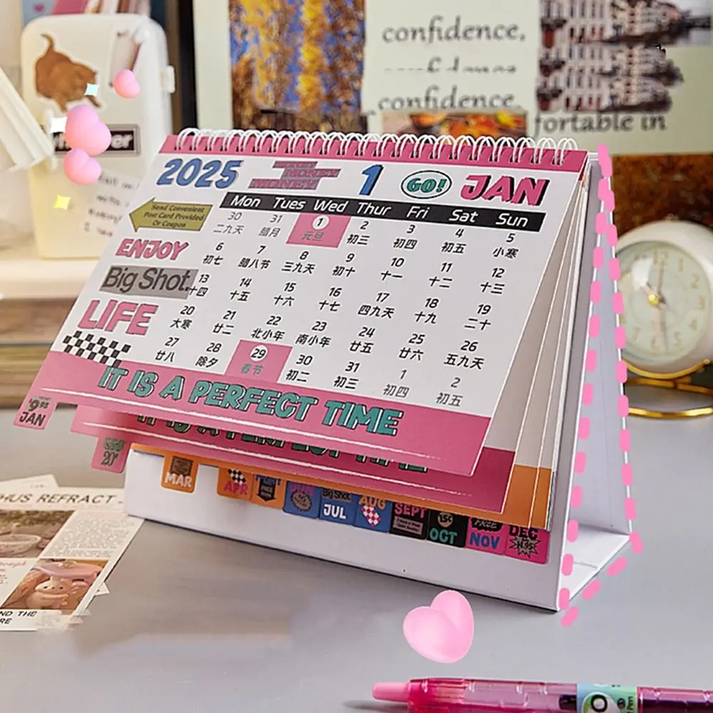 High-quality 2024.9~2025.12 2025 Calendar Monthly Coil Coil Calendar American Style Desktop Calendar Office