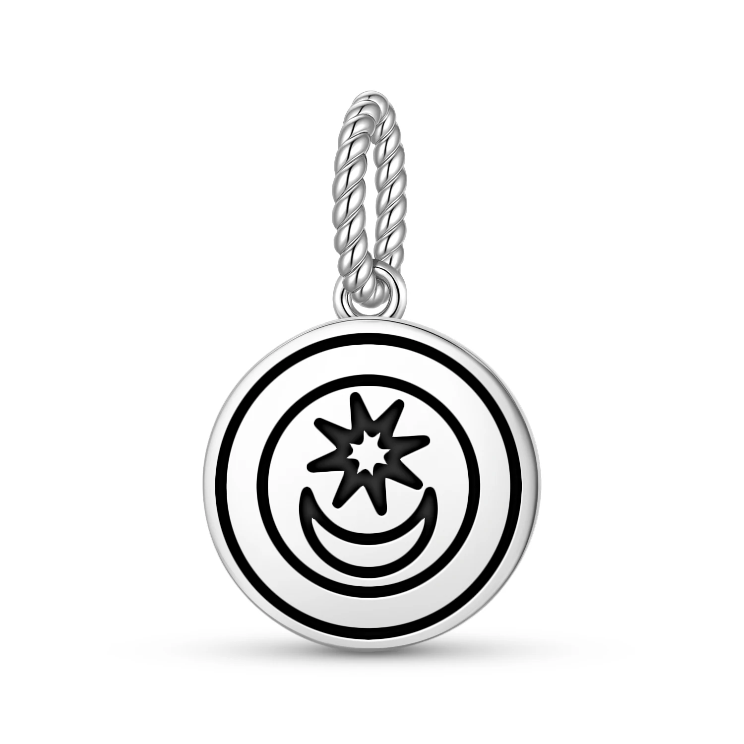 

Templar Star and Crescent Moon Pendant 925 Sterling Silver Symbol Charm Bead for Women Bracelet Necklace Jewelry Trendy