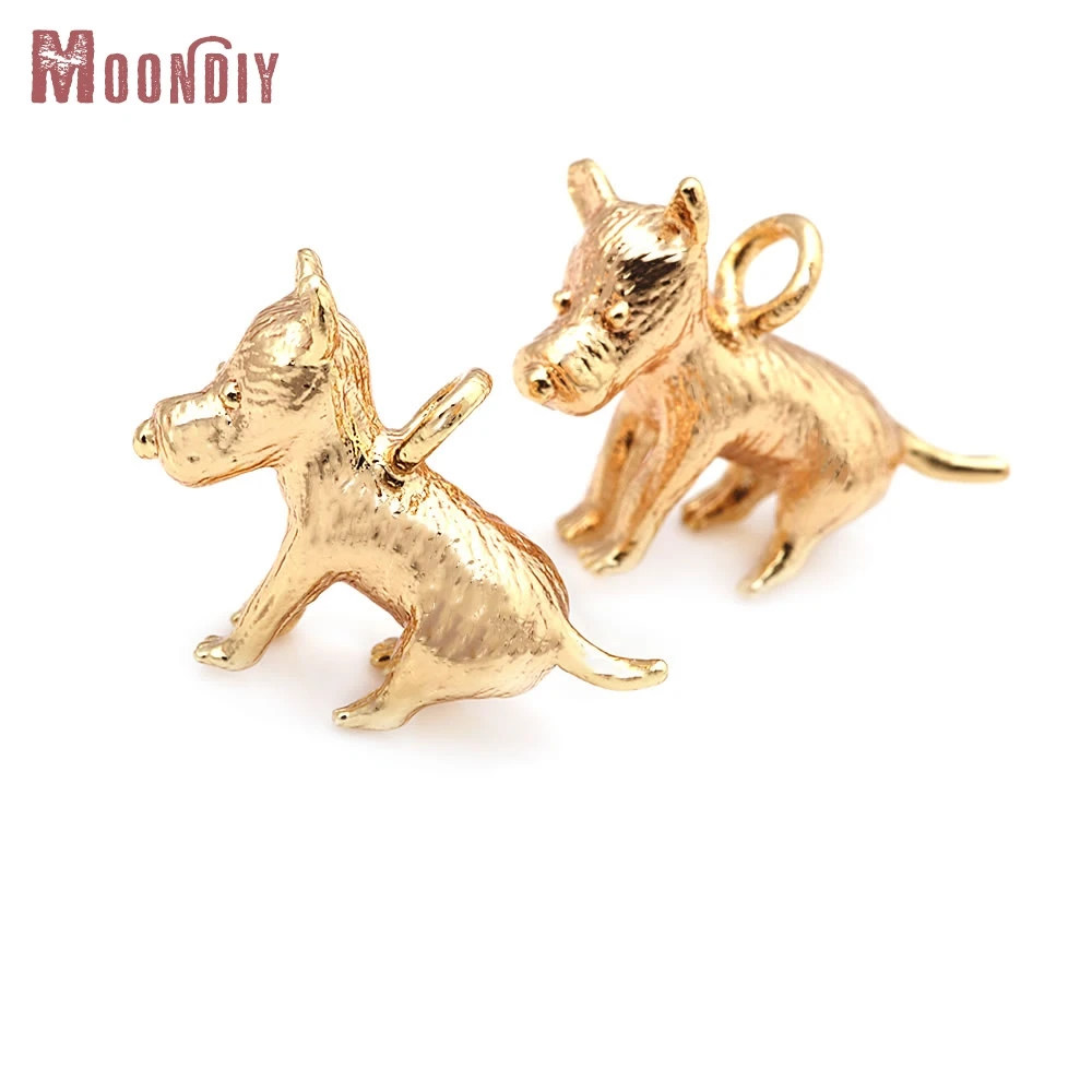 

6PCS 10x13MM 18K Gold Color Brass Dog Charms Pendants High Quality Necklace Earrings Diy Accessories