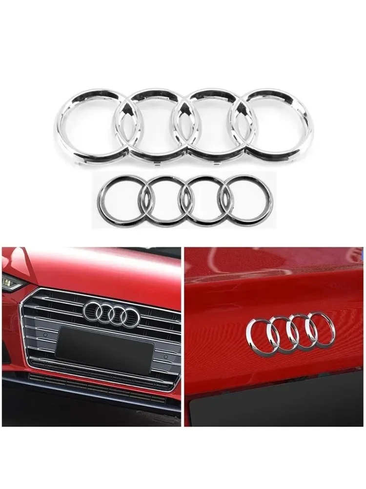 TTTT ABS Emblemat na maskę, grill, tylną klapę, logo, naklejka, dekoracja, 4-ringowe logo do Audi A3 A4 A5 A6 A7 Q2 Q3 Q5 Q8 TT — 2
