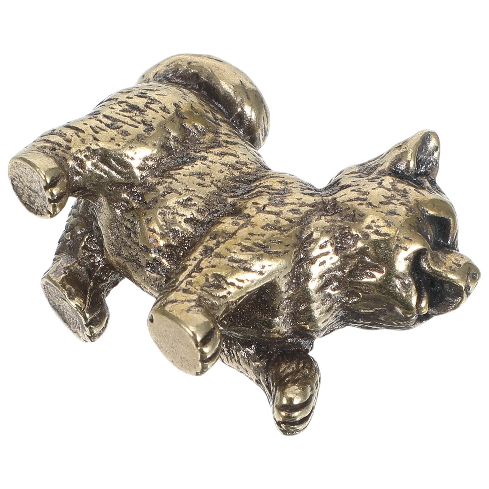 

Tiny Brass Dog Statue Miniature Smooth Polished Animal Sculpture Decorative Object for Desktop Shelf Modern Home Decor Pet