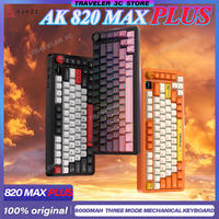 AJAZZ AK820 MAX Plus Customized Mechanical Keyboard Special for Gaming Gasket Hifi 8000mAh BT 2.4G Wireless RGB Keyboard Gift