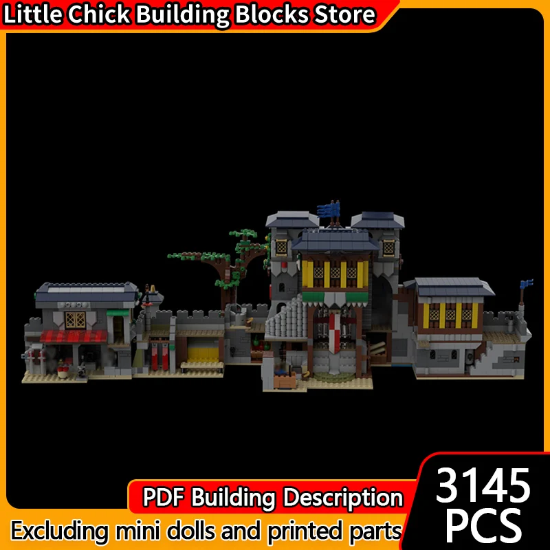 

Средневековый замок, модель MOC, строительные кирпичи, замок, архитектура, модульная технология, детские праздничные подарки, сборные игрушки, костюм