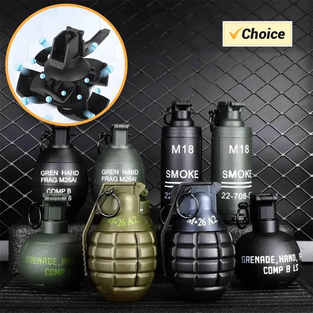 M26a2 M18 Grenade Toy Gel Ball Launcher Water Bomb Burst Reuse Simulation Children's Toy Cs Nylon Material for 6mm-8mm Outdoors