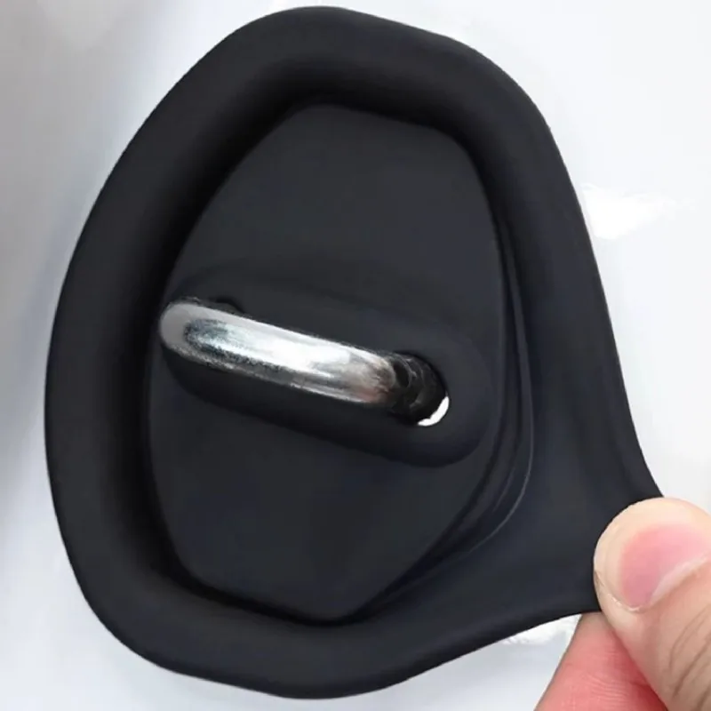 Car Door Lock Latch Cover Door Locks Buffer Shock Absorber Seal Guard Stopper Silicone Anti-Collision Protective Set Accessories