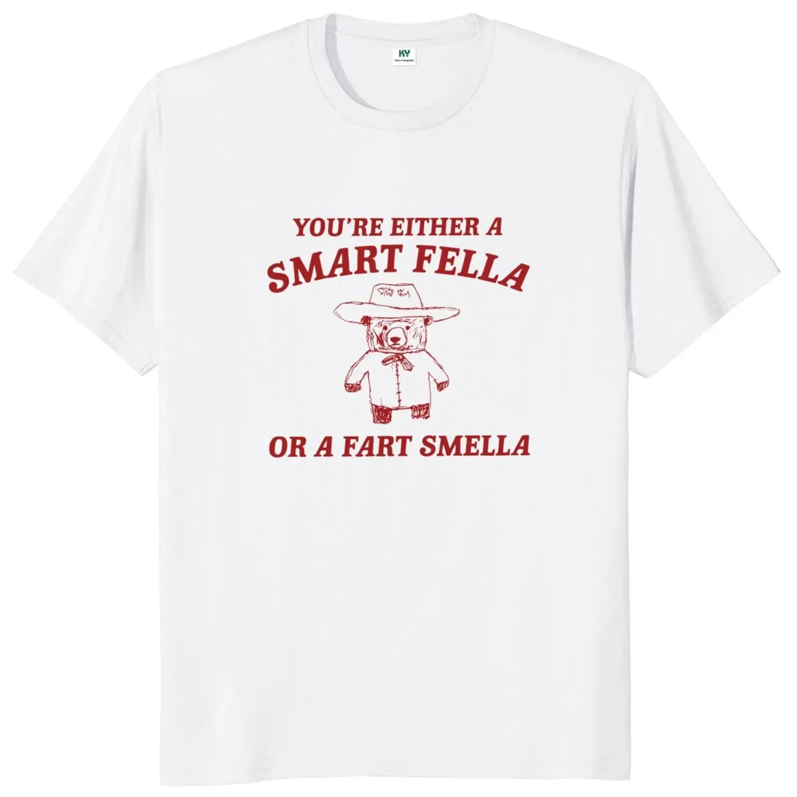 You're Either A Smart Or A Smella T Shirt Funny Humor Y2k Tops 100% Cotton Soft Unisex O-neck T-shirt For Men Women EU Size