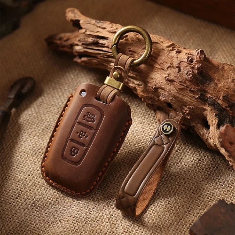 

A+ Leather Car Remote Key Case Cover Protection Shell Bag For Hyundai EQUUS ix35