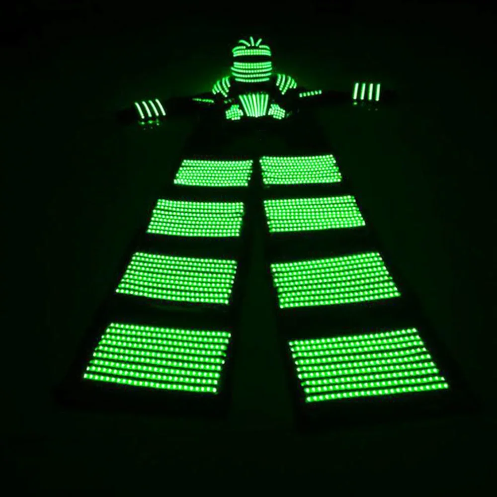 LED Light Robot Clothing Stilt Costumes  Helmet Stage Dance Performance Light Props Bar Nightclub Party Festival Light Supplies