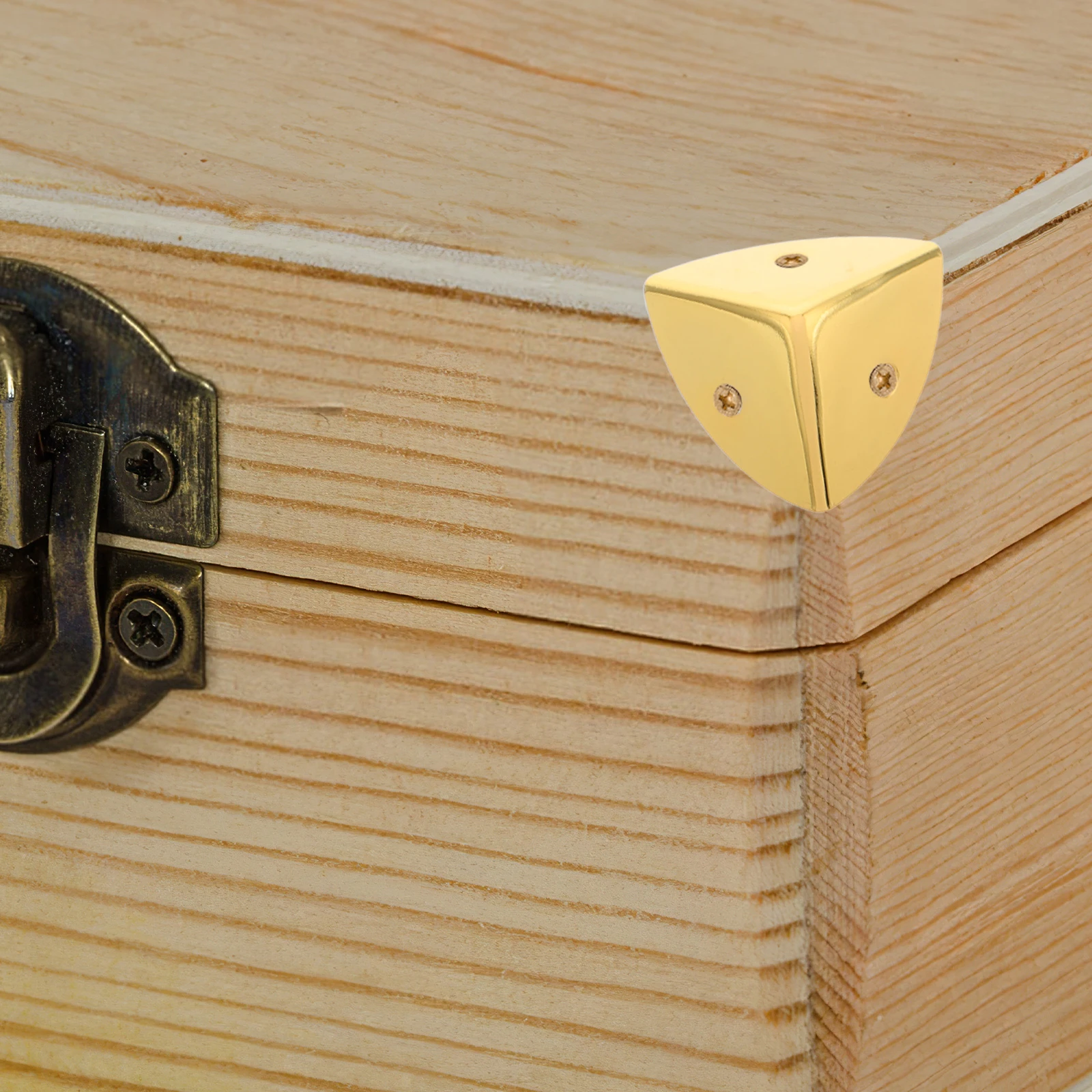 8pcs Metal Iron Corner Protectors 90 Degree Triangle Case Anti-Collision Guards Safety Edge Cover For Home Office