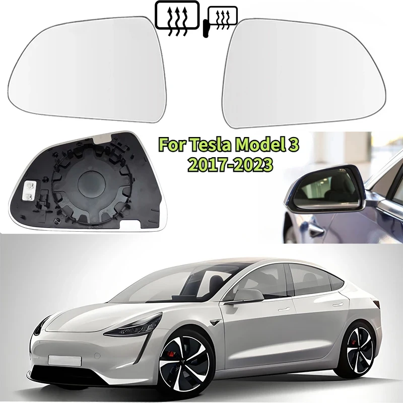 

For Tesla Model 3 2017 2018 2019 2020 2001 2022 2023 Car Rearview Mirror Lenses Heated Glass Rear View Side Mirror