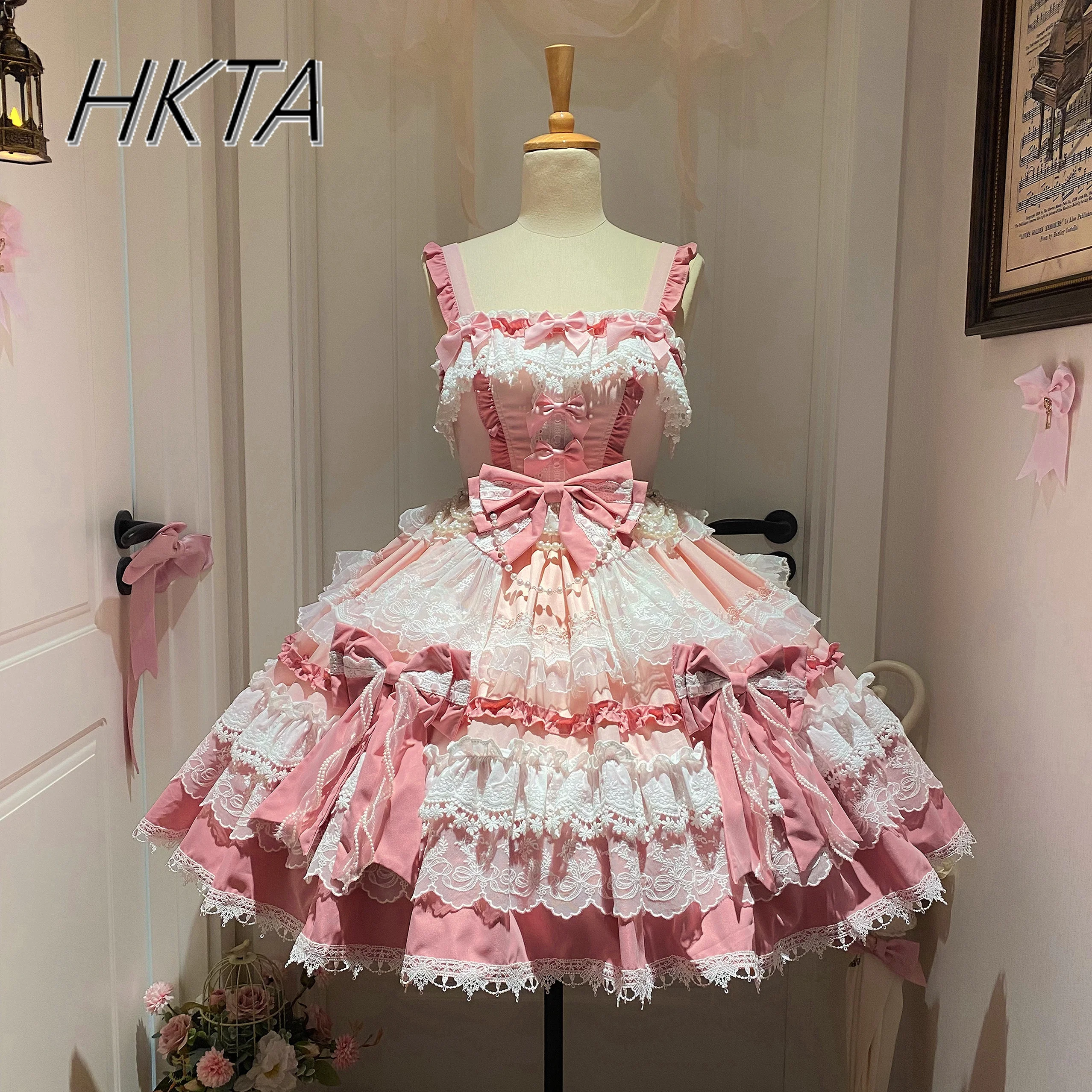 Original Lolita Kleid Big Trailing Wunderschöne JSK Lolita Kuchen Kleider für Frauen Kawaii Süße Geburtstag Party Prinzessin Kleid Sommer