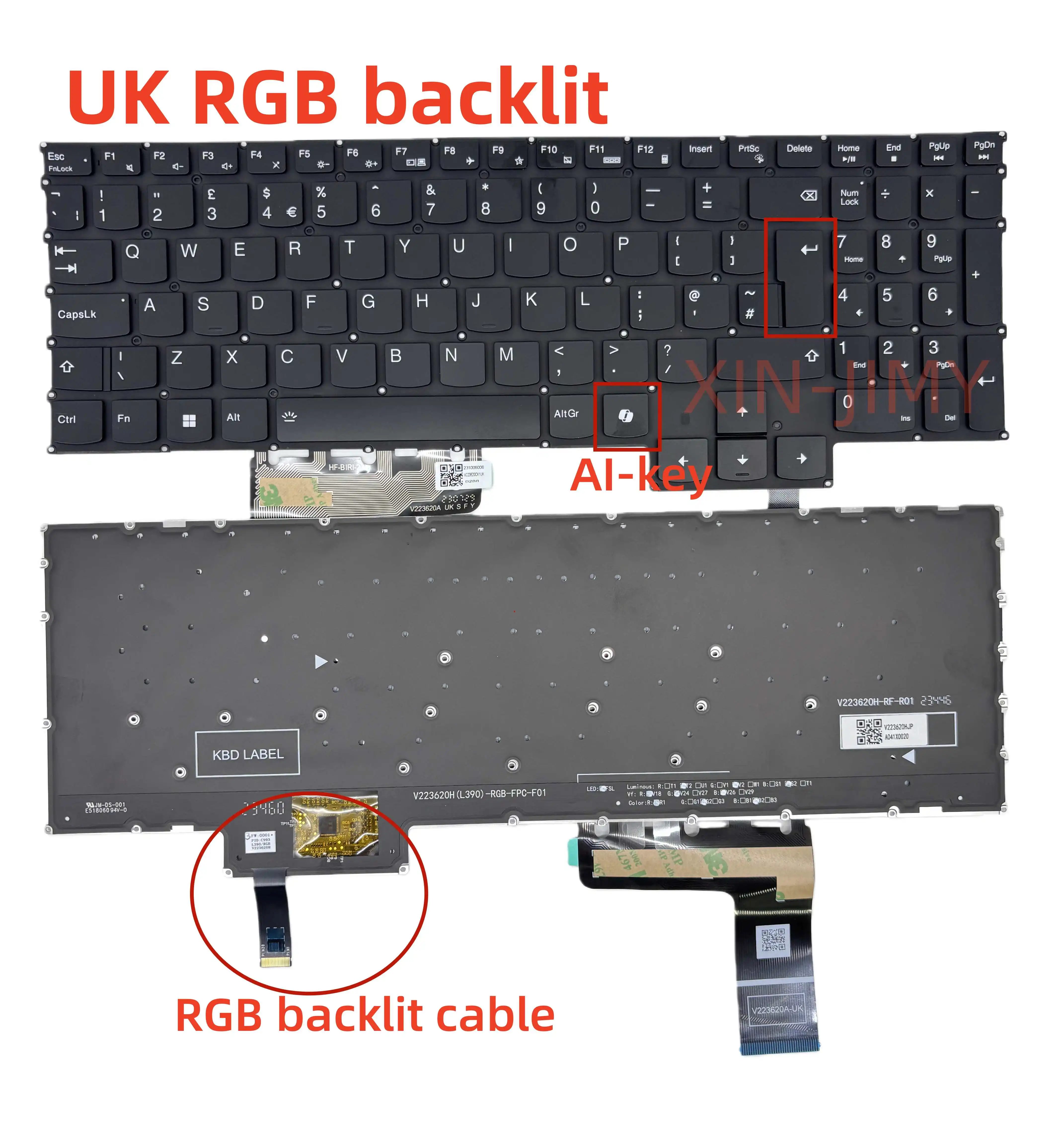 

UK RGB backlit Keyboard For Lenovo Legion Slim 5-16IRH8 5-16APH8 LOQ 15ARP9 15AHP9 15IAX9 15IAX9 15IRX9 15IAX9I G5000 AI Key