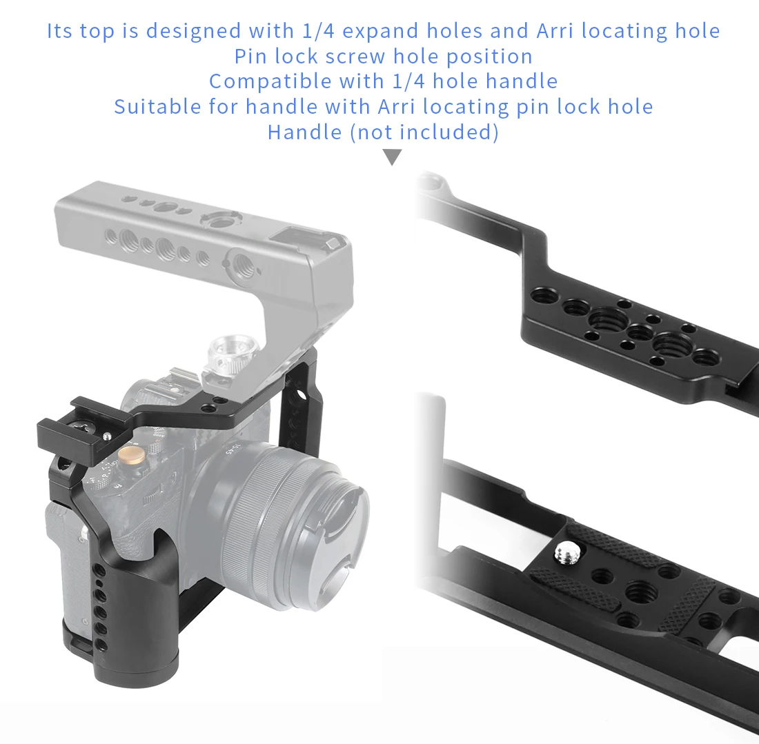 BGNing Aluminium Legierung Kamera Käfig Schutzhülle Stabilisator mit Kalten Schuh Halter für FUJI XT20/XT30 XT30II Kamera Schutzhülle – Detail 10