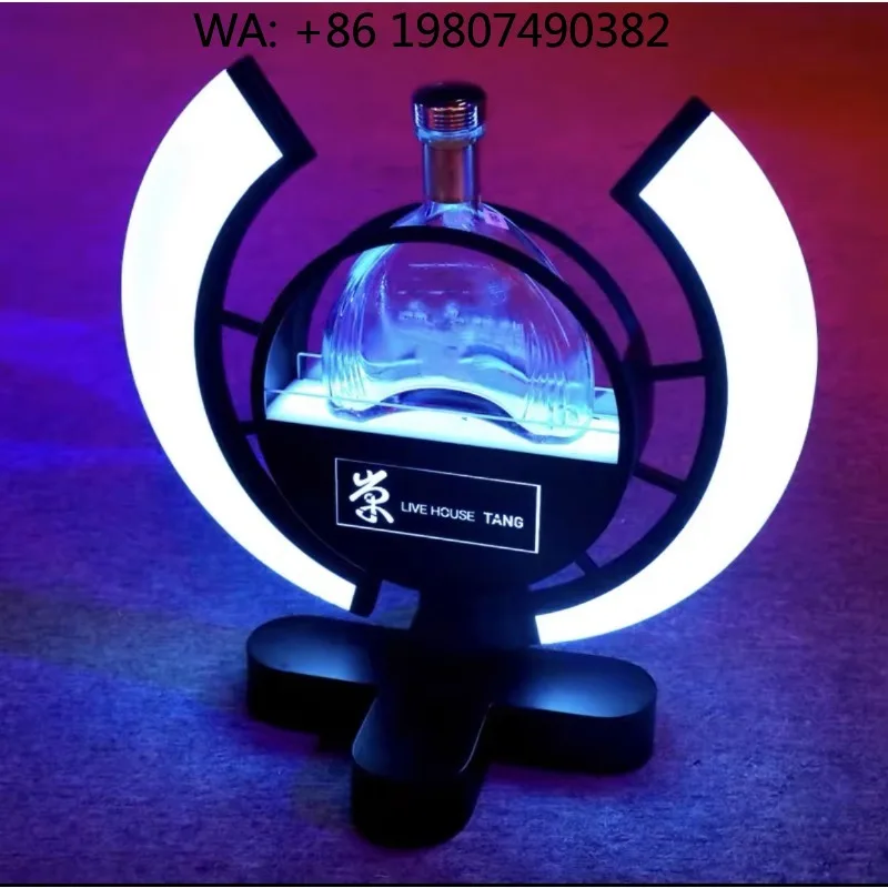 Rechargeable RGB LED Bottle Glorifier Custom Display Stand VIP Wine Presenter for Bar Nightclub Event Atmosphere Decor