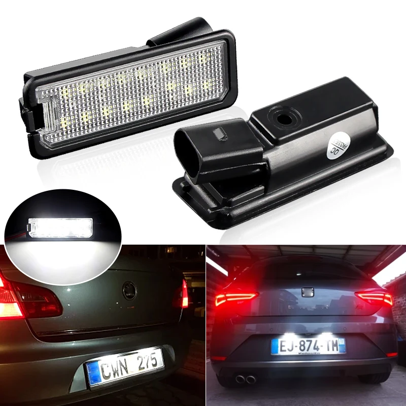 For Skoda Superb Sedan 3T4 3T5 For Seat Ibiza MK4 MK5 Leon MK2 MK3 Toleda MK4 Altea SMD White Canbus Led License Plate Lights