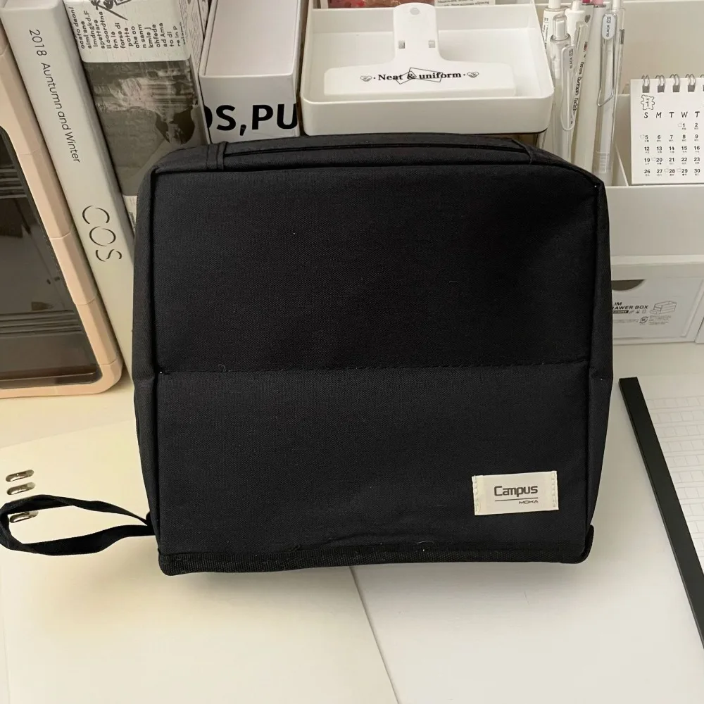 Cosmetic Handbag Large Capacity Pencil Case Multi-layer Oxford Cloth Stationery Bag Standable Simple Pen Bag Student