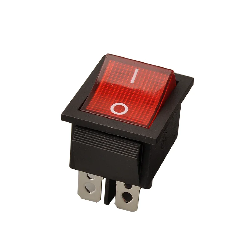 Skip Shift Switch Ship Type  Kcd4 Rocker Switch On-off 2 Red Belt Light Power Control Latching Mini Rocker Switch Panel