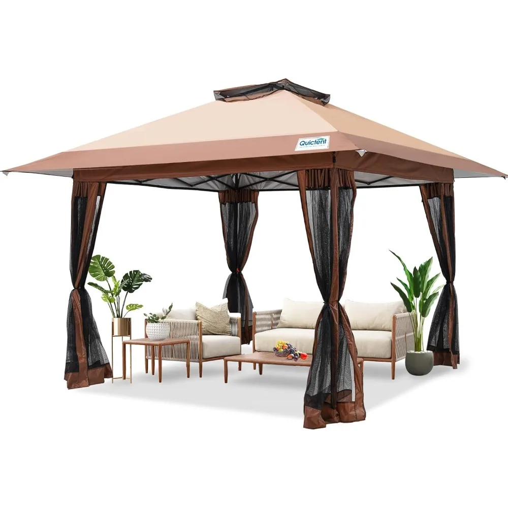 

13'x13' Pop up Gazebo Canopy Tent, One Person Set up Portable Instant Folding Shelter, Outdoor Canopy Tent with Extra Shade for