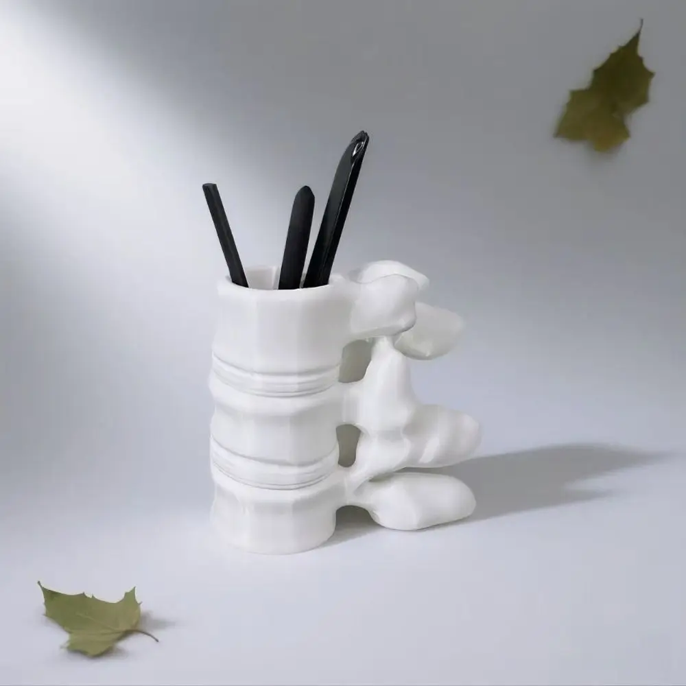 3D Printed Spine Shape Pen Holder Funny Plastic Spine Vertebrae Pen Holder Decorative Simulation Spine Brush Holder Nurses