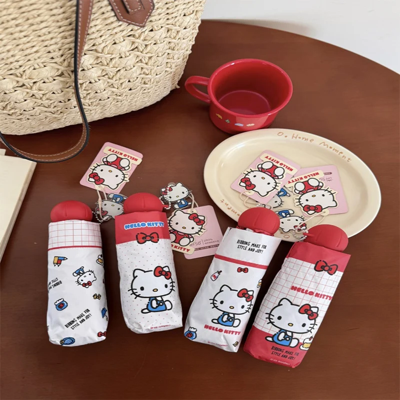 

Cartoon cute kidie cat genuine umbrella female sun and rain dual-purpose cute high-value hellokitty sunscreen umbrella