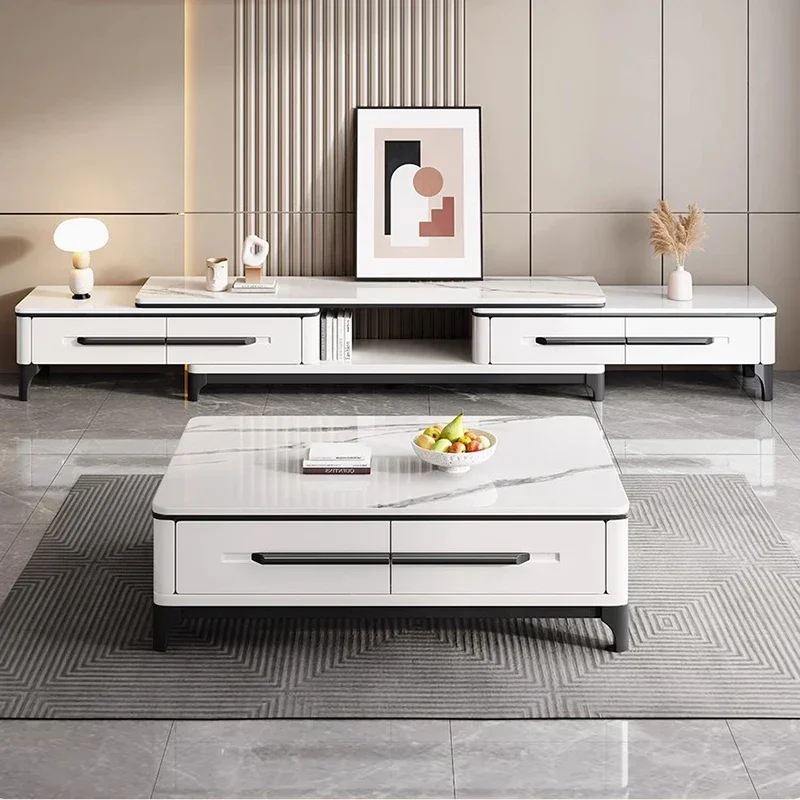 

White Coffee Tv Stands Mid Century Floor Shelf Nordic Center Salon Designer Tv Table Organizer Muebles Para Tv Trendy Furniture