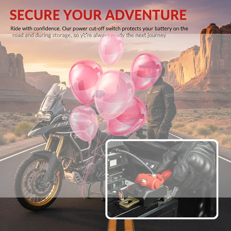 

Universal 12V Motorcycle Battery Disconnect Switch Waterproof Power Cut Protection for Scooter ATV Dirt Bike Daily Use