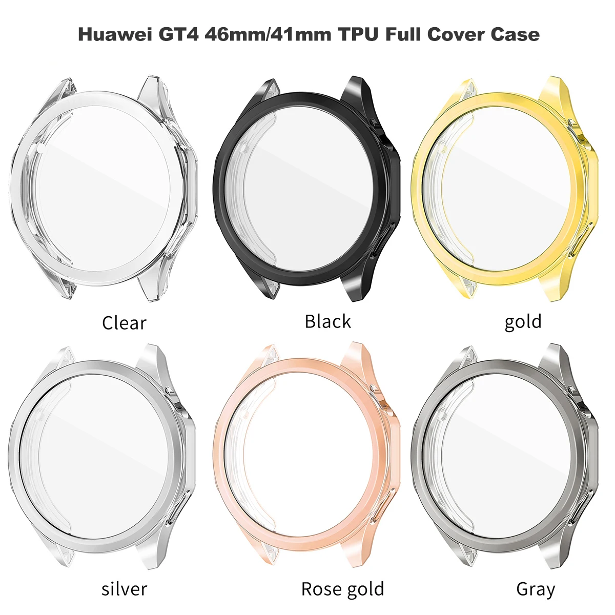 Voor Huawei Horloge Gt4 Gt 4 Case Beschermende Zachte Tpu Case All-Round Screen Protector Huawei Watch Gt4 Gt 4 41Mm 46Mm Case