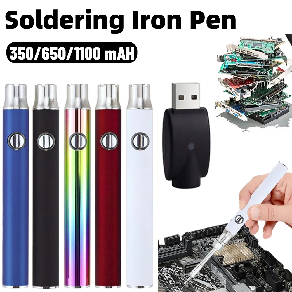 

Portable Electric Soldering Iron Pen 350/650/1100mAh Battery Welding Tool Kit 510 Thread Heat Tip Electronic Welding Repair Tool