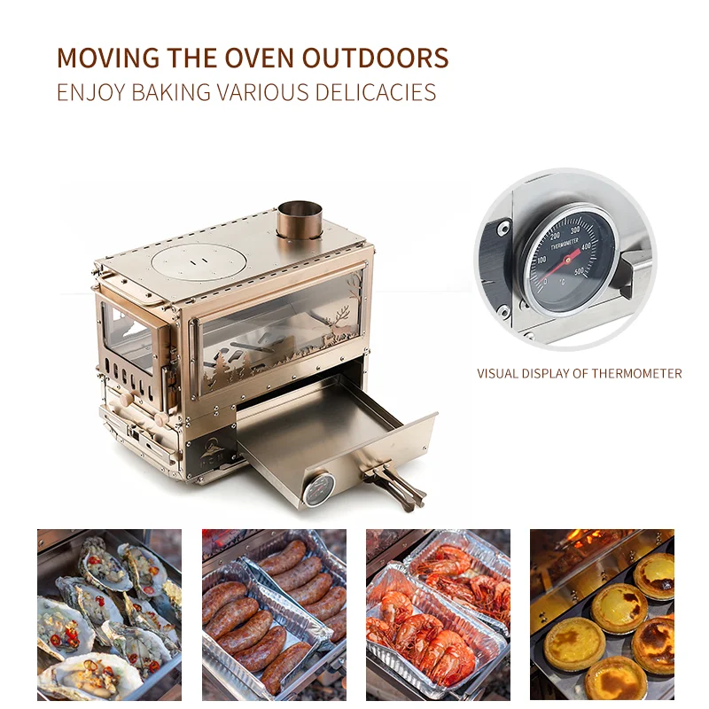 Firewood Stove Tent Heater Wood Furance Pellet Stove Brazier Grill Outdoor Camping Stove Portable Tent Heating Drawer Oven New