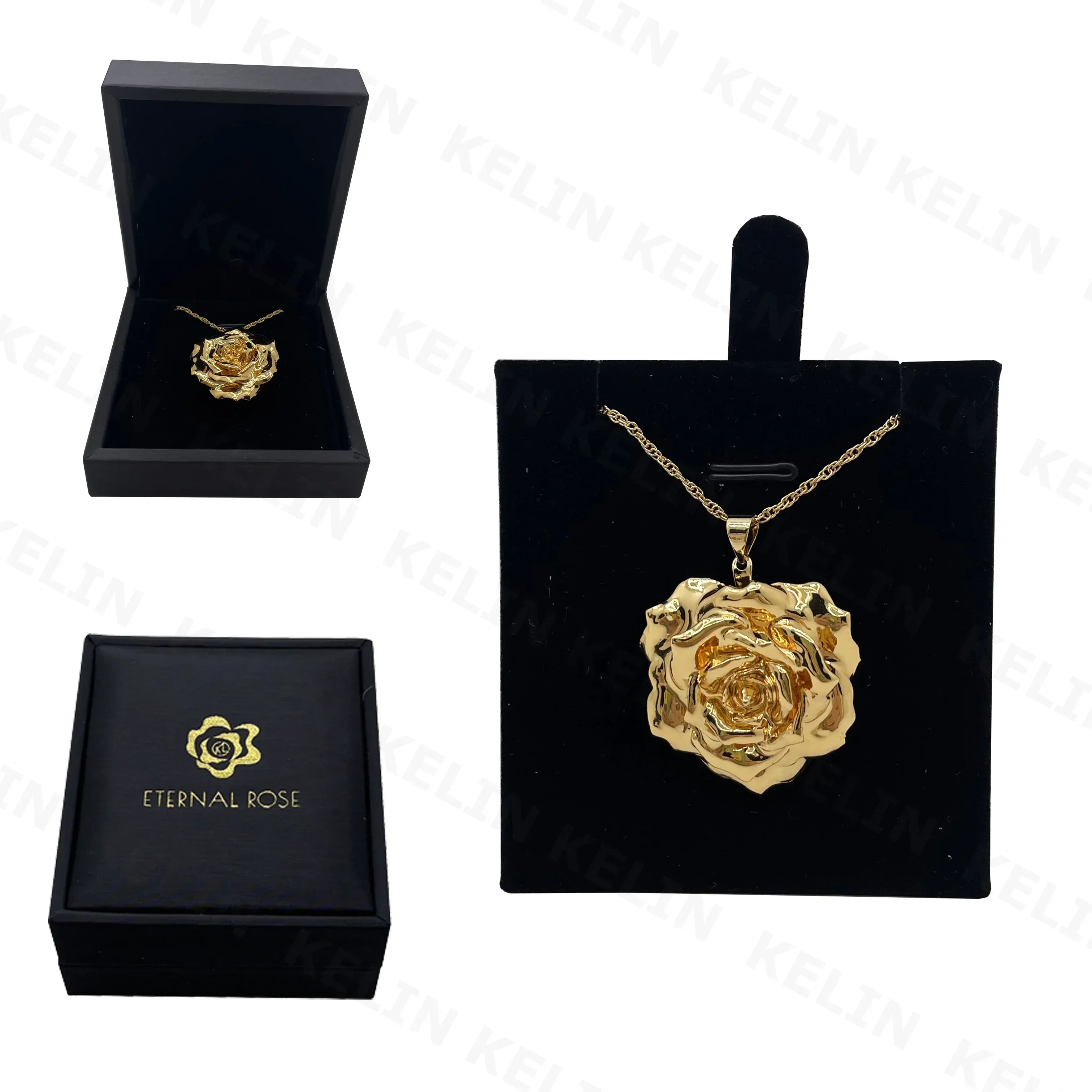 

Mother's Day Gift 2025 new design 24K Gold Plated Natural Preserved Red Rose Ｎecklaces Flower jewelry for Wedding Guest Gifts