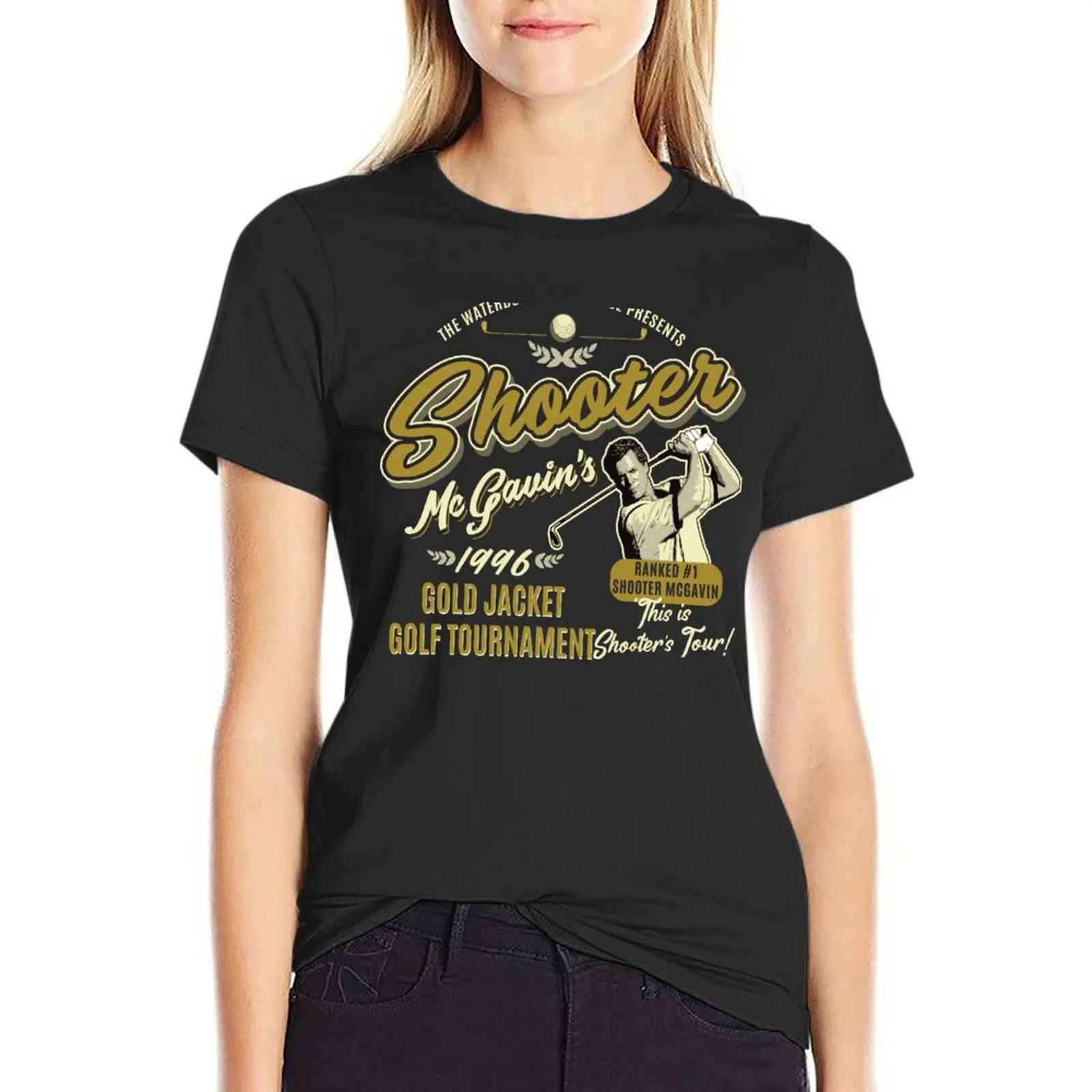 Shooter McGavin Gold Jacket Golf Tournament T-Shirt anime vintage Women's tops