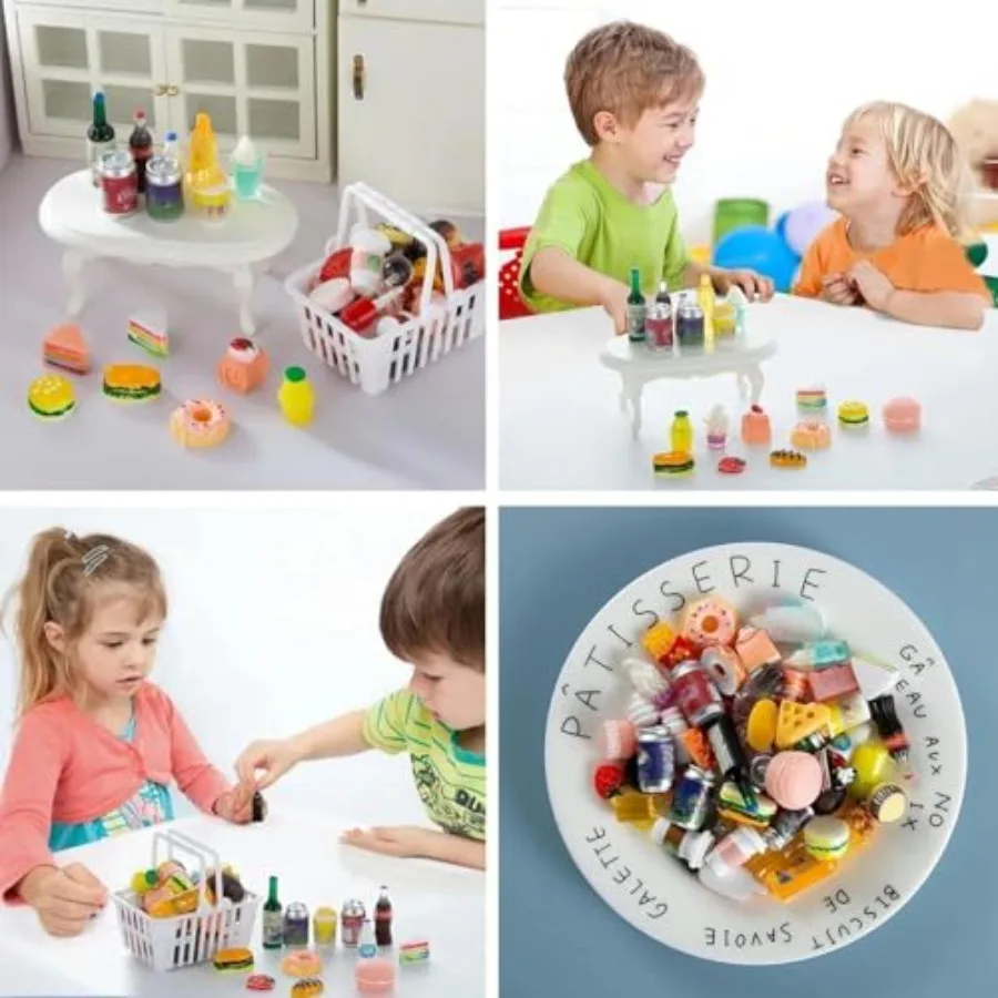 Pcs Miniature Drink Bottles Soda Pop Cans Pretend Kitchen Game Party Accessories Toys Hamburg Cake Ice Cream for 1/12 Doll Hous - view 5