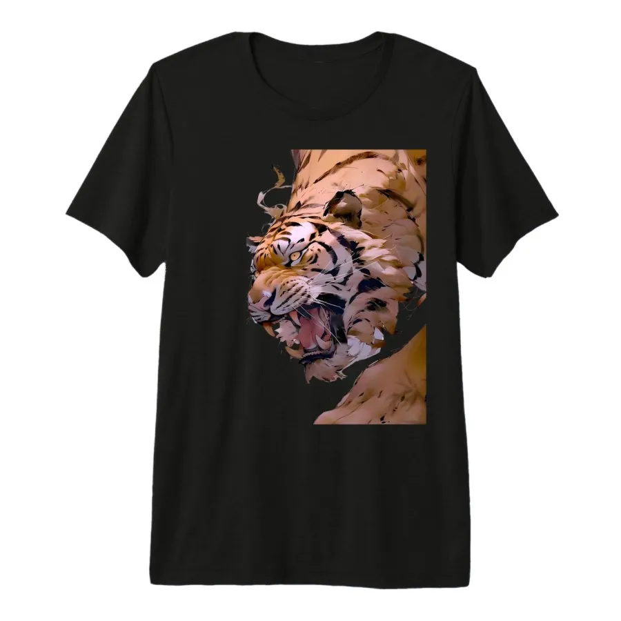 

Japanese Animal Japanese Tiger Asian Retro 80’s Style T-shirt For Men Women 100% Cotton T Shirts Short Sleeve Tops 1219-1