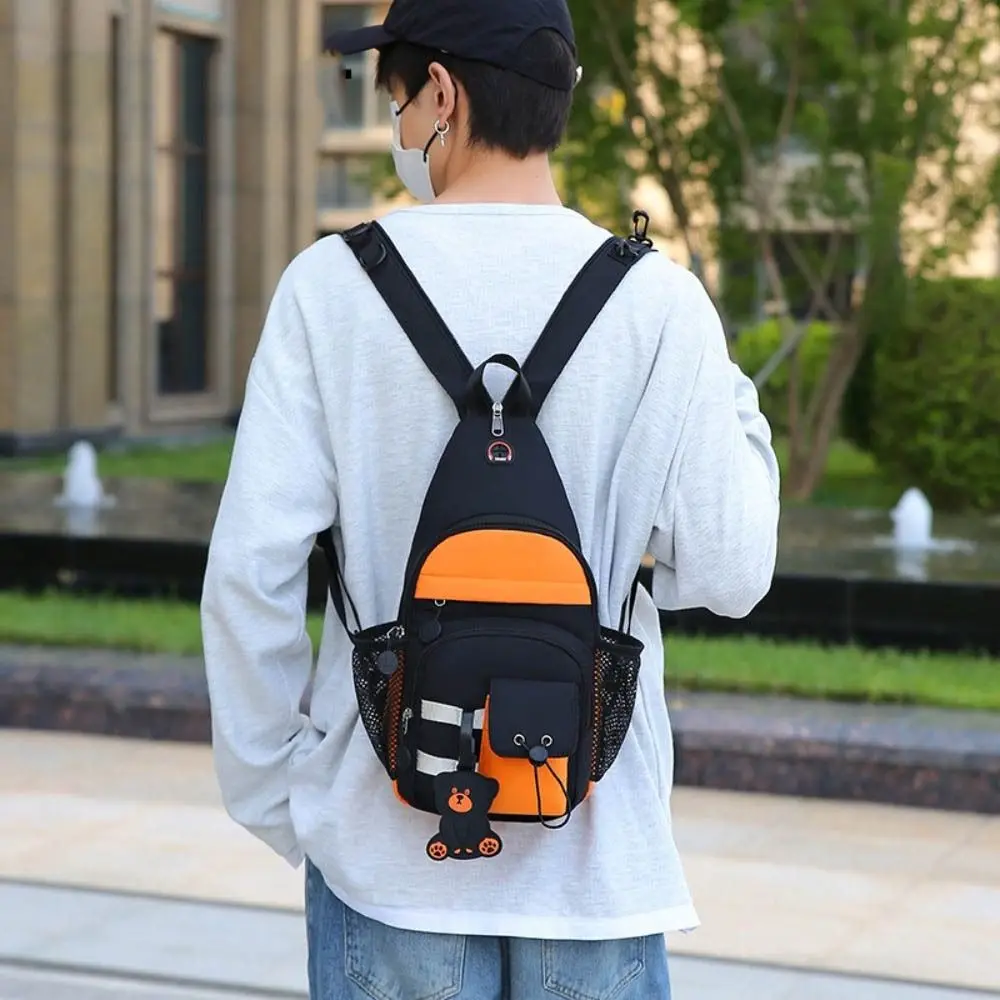 

Multifunctional Large Capacity 2 in1 Chest Bag With pendant Korean Style Crossbody Shoulder Bag Waterproof Backpack Student
