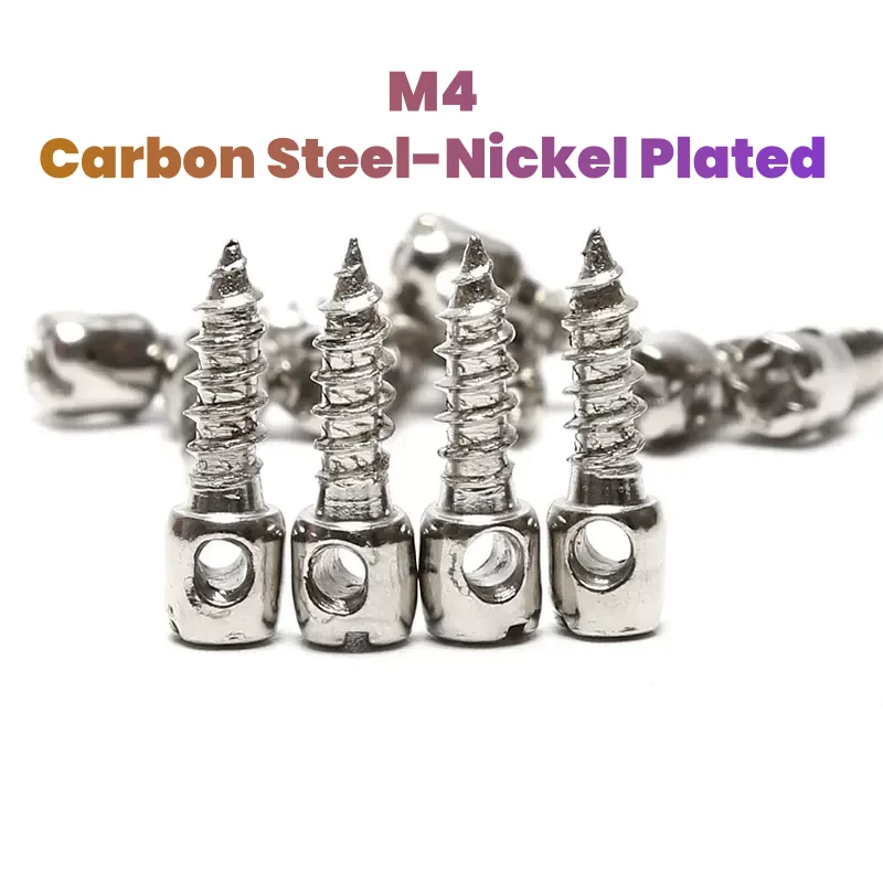 M4 Carbon Steel-Nickel Plated Self Tapping Screws With Holes for Sheet Metal and Electrical Enclosures