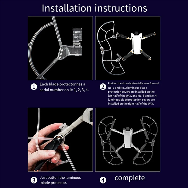 B68C For DJI Drone Mini3/3Pro Illuminated Paddle Protector Multi-Functional Convenient Bumper Ring Accessories